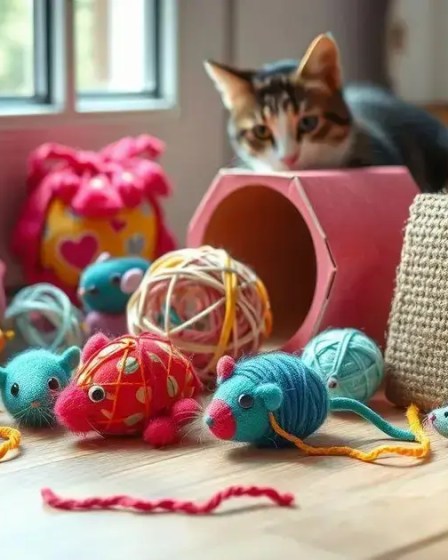 Brinquedos caseiros para gatos