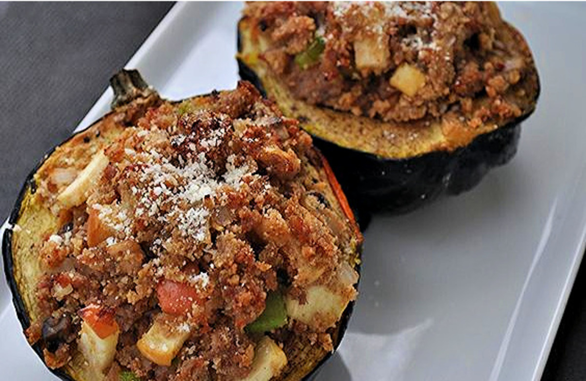 sausage and apple stuffed acorn squash recipe - best stuffed squash recipes on carnival squash recipe stuffed