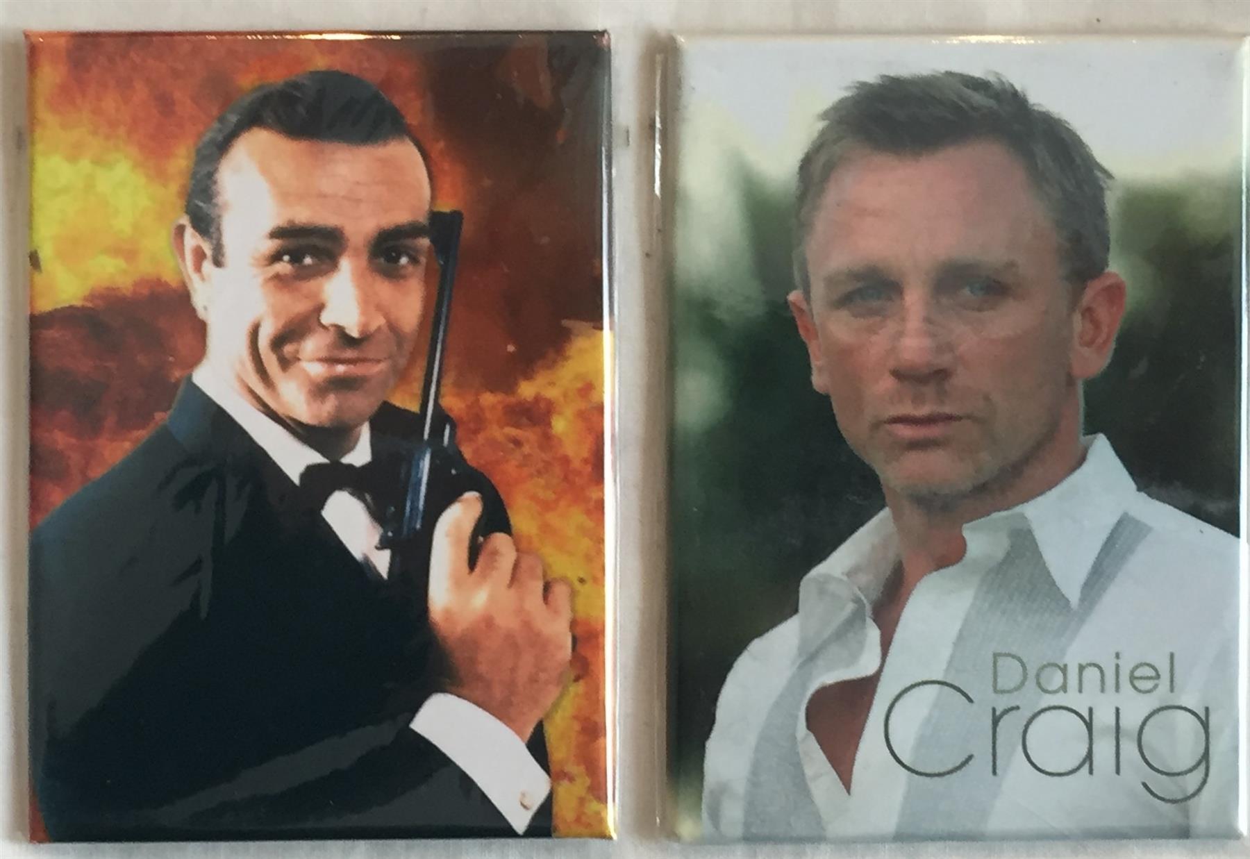 James Bond Fridge Magnets x 2 (Connery and Craig)
