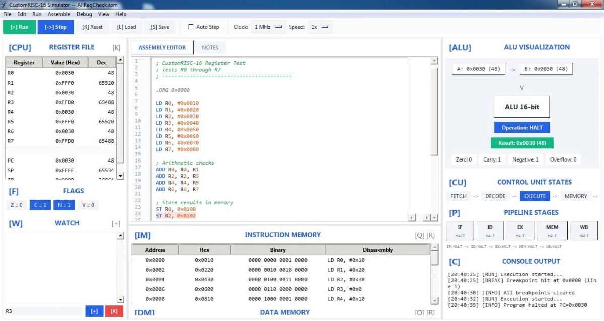 16-bit register-based RISC CPU Simulator 3 16-bit register-based RISC CPU Simulator
