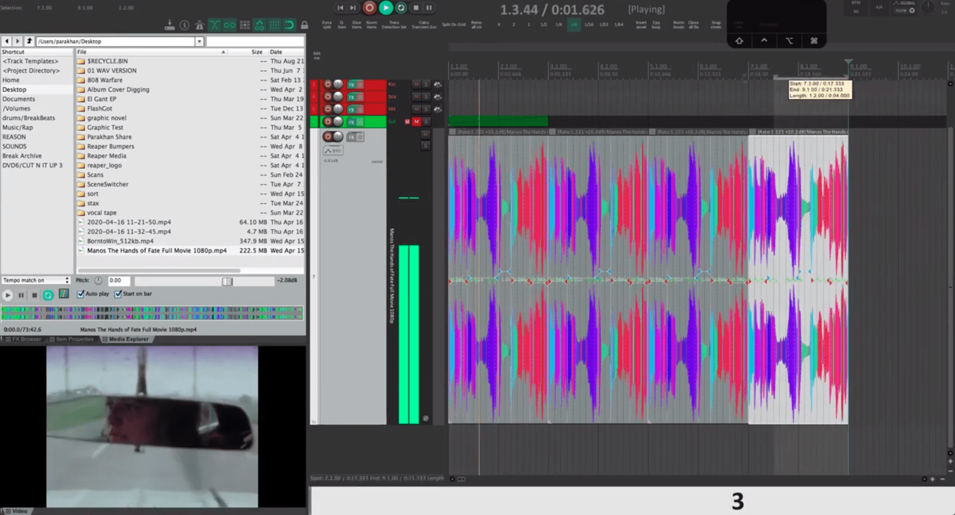 Sampling from Video in REAPER (2020)