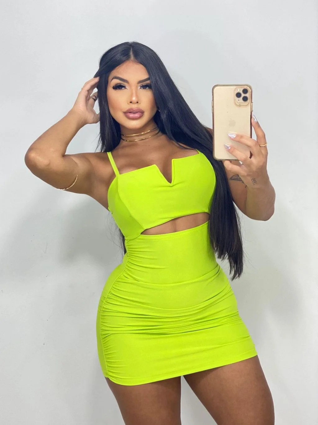 Vestido Valentina Tubinho Colado Verde Lima