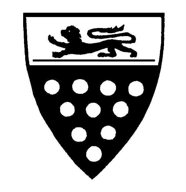 Heraldry shield with circles, and a lion.