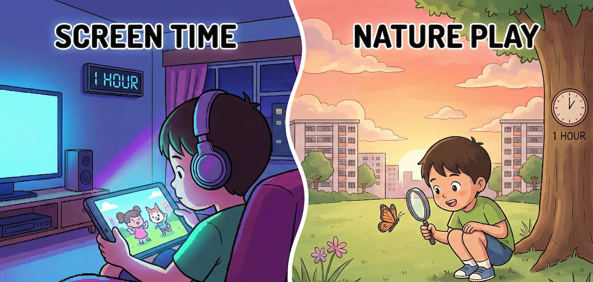 1 hour of screen time will require 1 hour of nature time