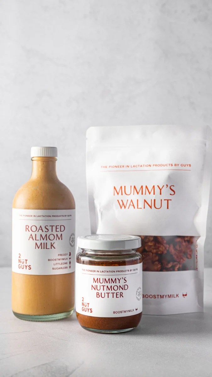 Lactation nut butter spreads and nut mixes for nursing mums