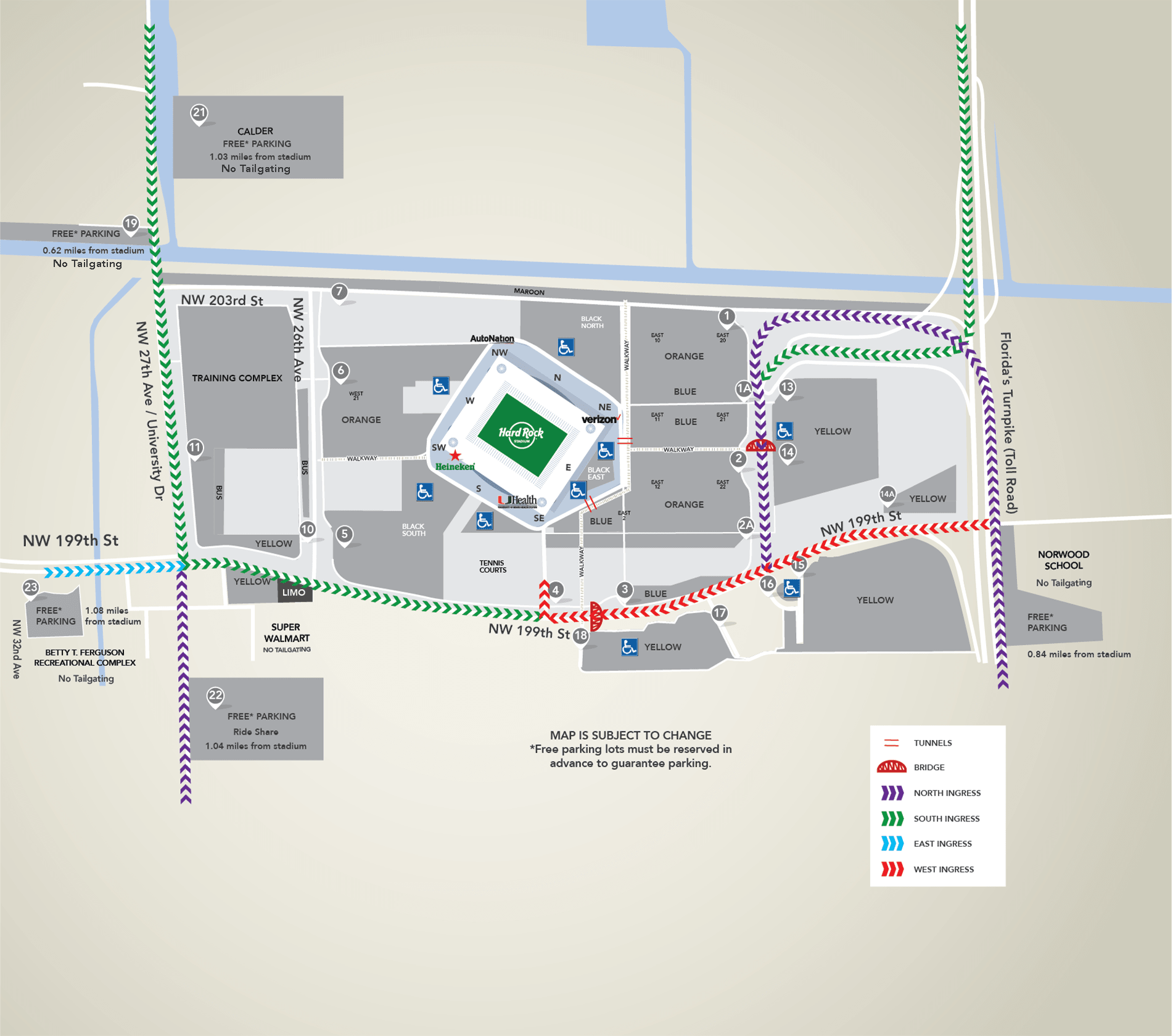 Accessible ADA Parking Options Near Hard Rock Stadium 2026 ADA 