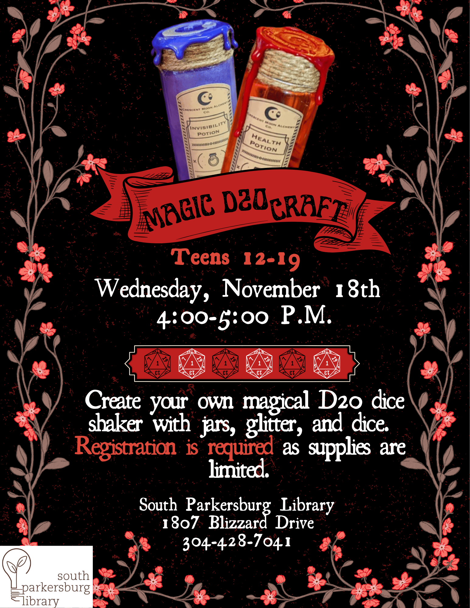 DIY Magic D20 Craft for Teens (South Parkersburg Library)