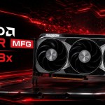 AMD Radeon Driver Leak Teases MFG 8x, Ray Regeneration, and Neural Radiance Upgrades for Next-Gen FSR An AMD Radeon graphics card is displayed next to text that reads 'AMD FSR MFG Up To 8x' against a red and black geometric background.