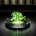 NVIDIA’s AVO AI Agent Masters CUDA Kernel Optimization With a Perfect Zero-Shot Benchmark Score A digital representation of a glowing green globe connected by circuitry in a dark server room with multiple racks in the background.