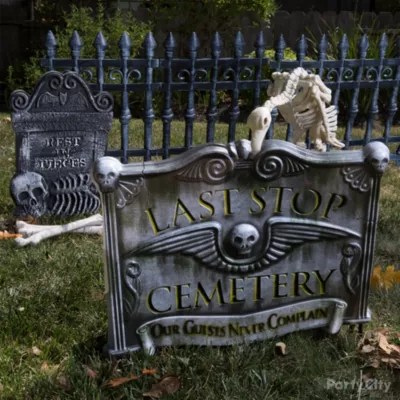 Scary cemetery in creepy forest illustration halloween concept design background wall mural 1 realistic illustration of spooky landscape and forest with dead and dry trees, cemetery with tombstones and full moon on night green sky. 15 Halloween Graveyard Ideas Party City