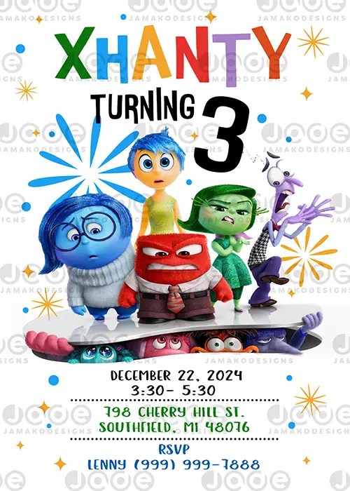 Trending Inside out Birthday invitation Template