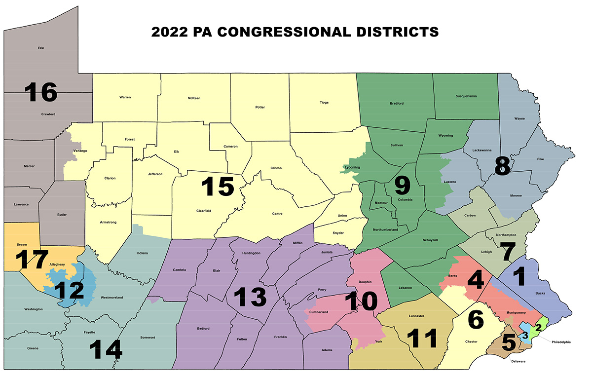 Pa District Map 2022 CONG DISTRICTS 