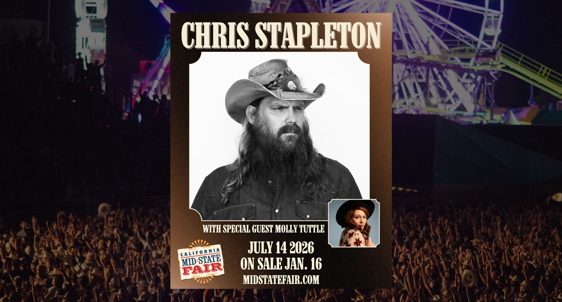 Chris Stapleton to headline first ever pre-fair concert at California Mid-State Fair