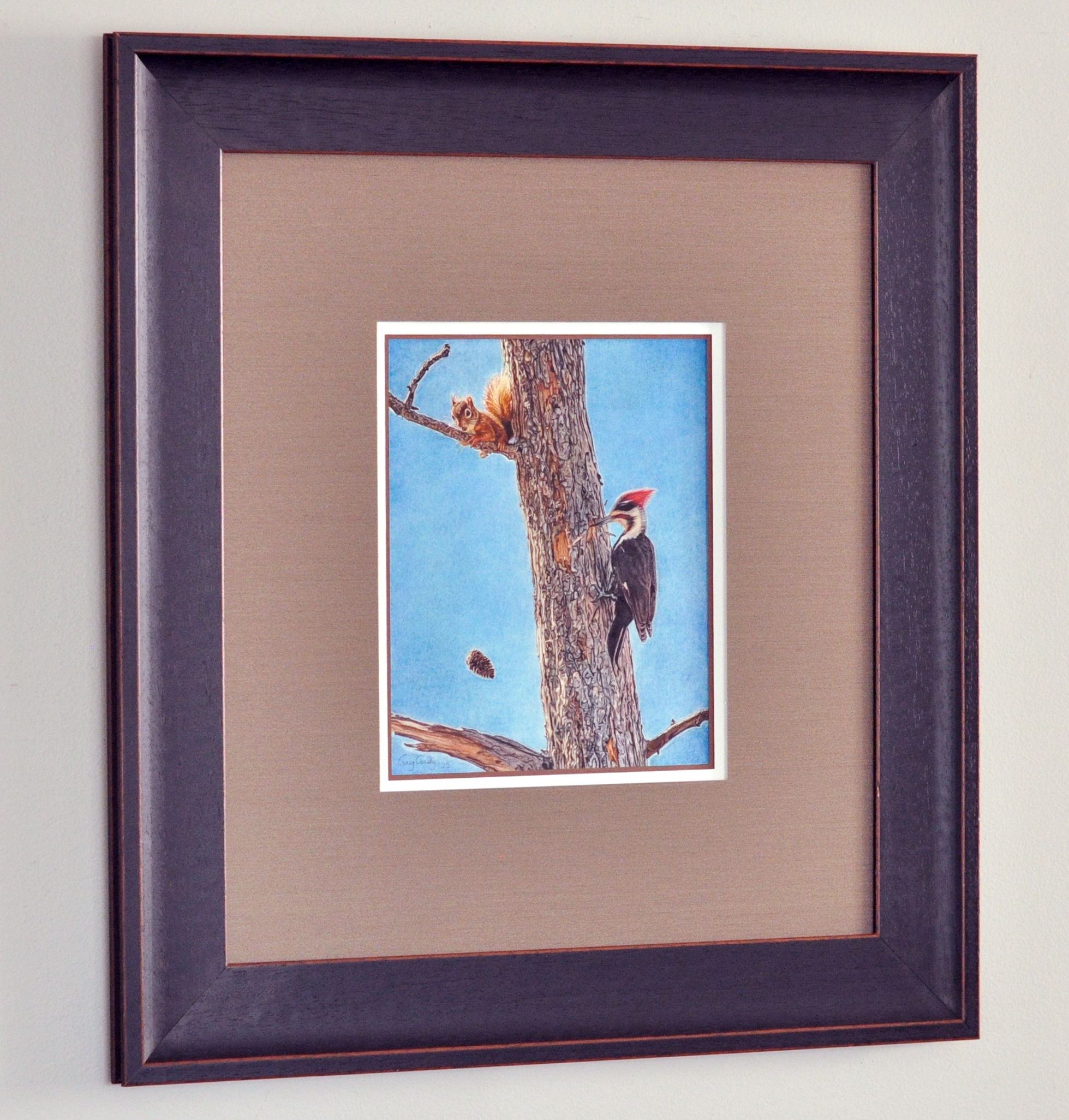 Breakfast Interrupted Original Watercolour (Framed)