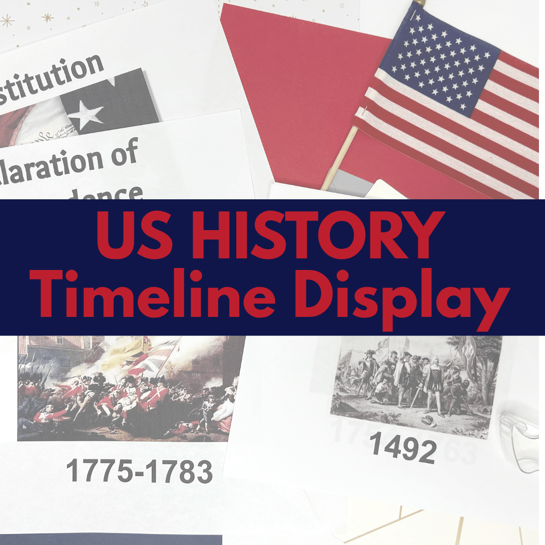 Images of a US History Timeline display