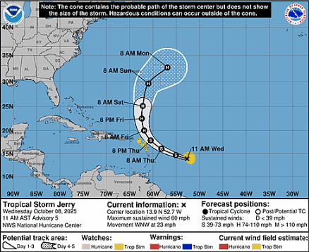 Image de la Tempête Tropicale Jerry