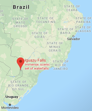 Iguazu Falls Map Brazil.