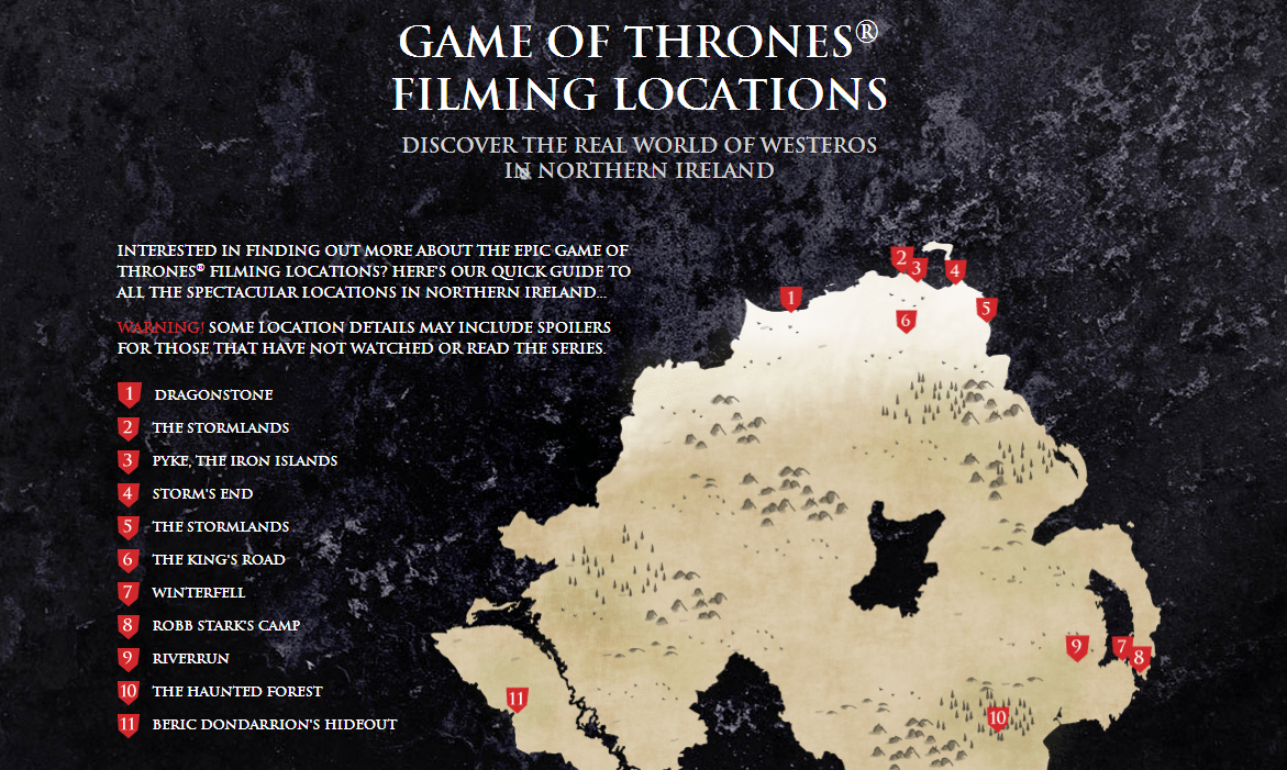 Tourism Northern Ireland is Westeros