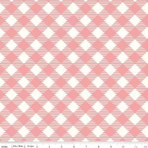 Riley Blake Bee Ginghams Wideback 62 Coral