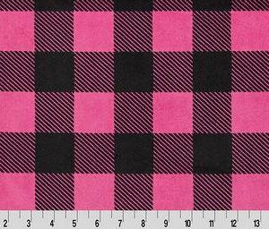 Shannon Minky 60" Buffalo Check Fuchsia/Black