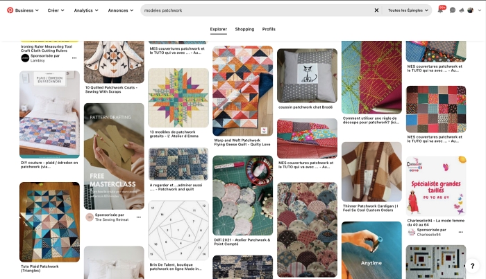 trouver l'inspiration pour faire du patchwork