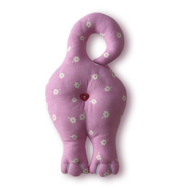 Mačička, textilná hračka, rub