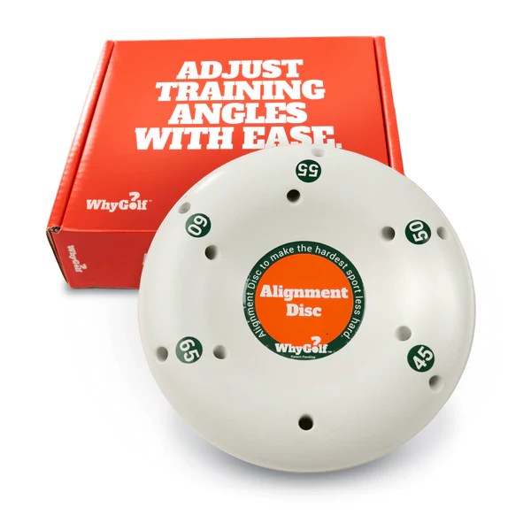Man using WhyGolf's Alignment Disc to improve his golf swing alignment