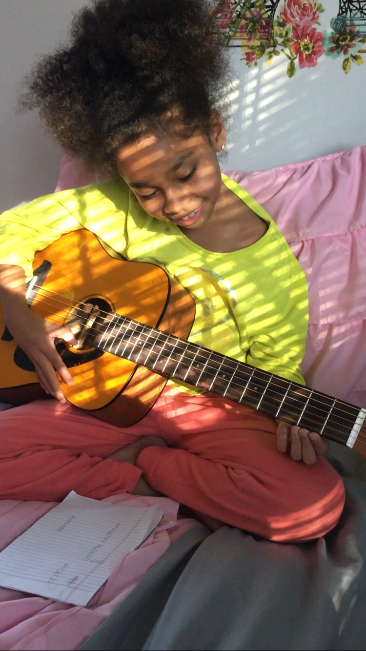 Music soothes her soul.