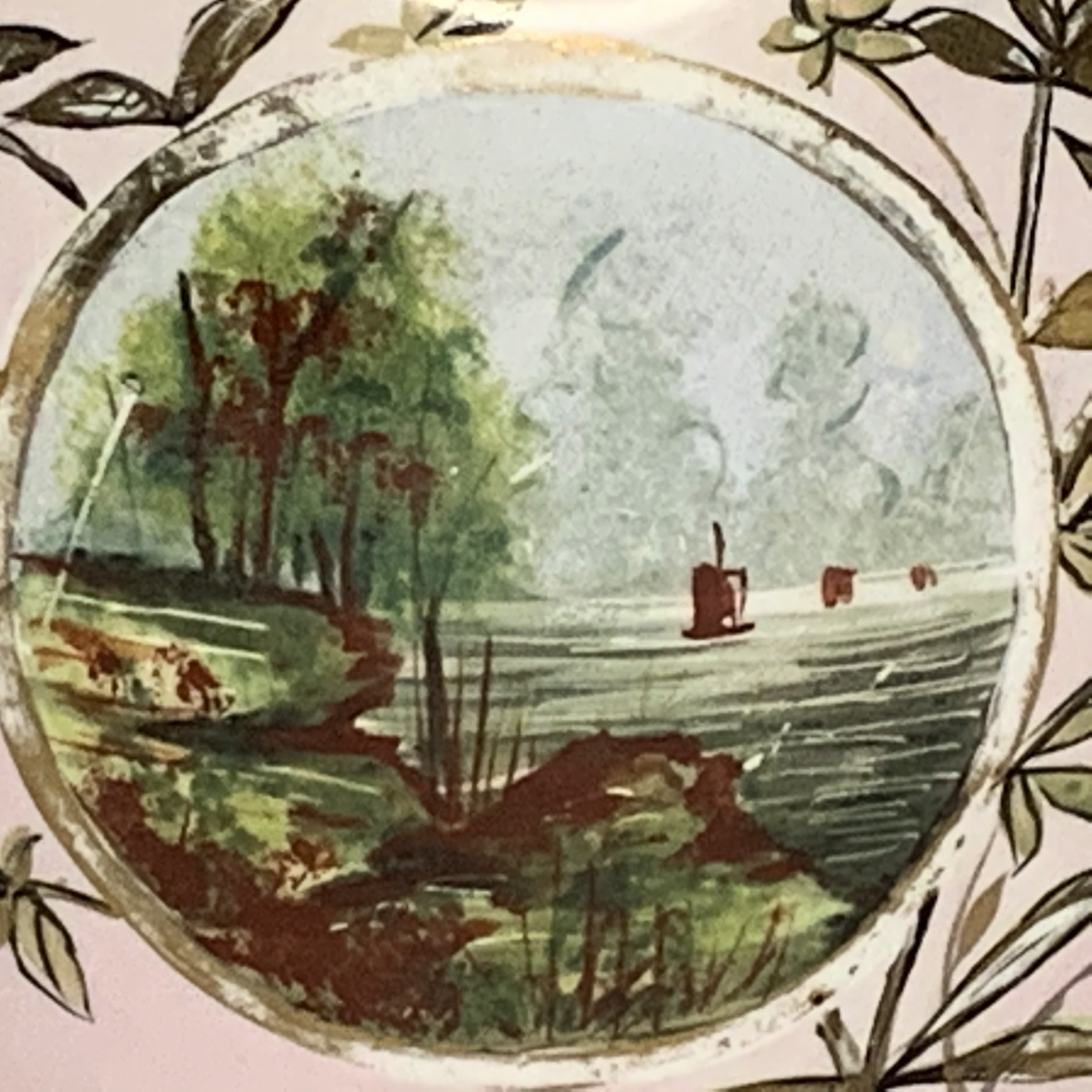 19th C. Sampson Bridgwood & Son Porcelain Opaque Hand Painted