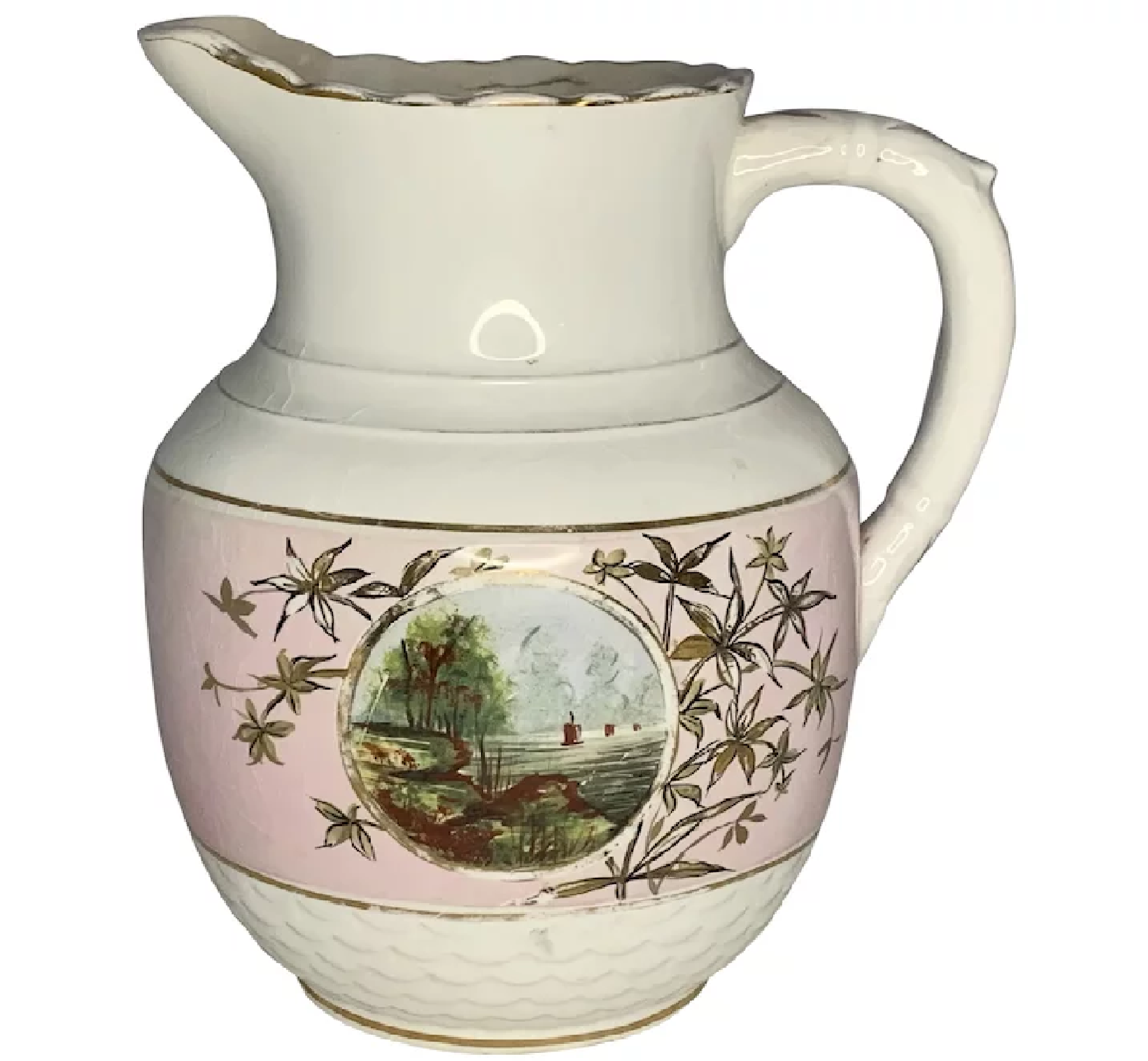 工芸品 SampsonBridgwood&Son 19th C. Sampson Bridgwood & Son Porcelain Opaque Hand Painted