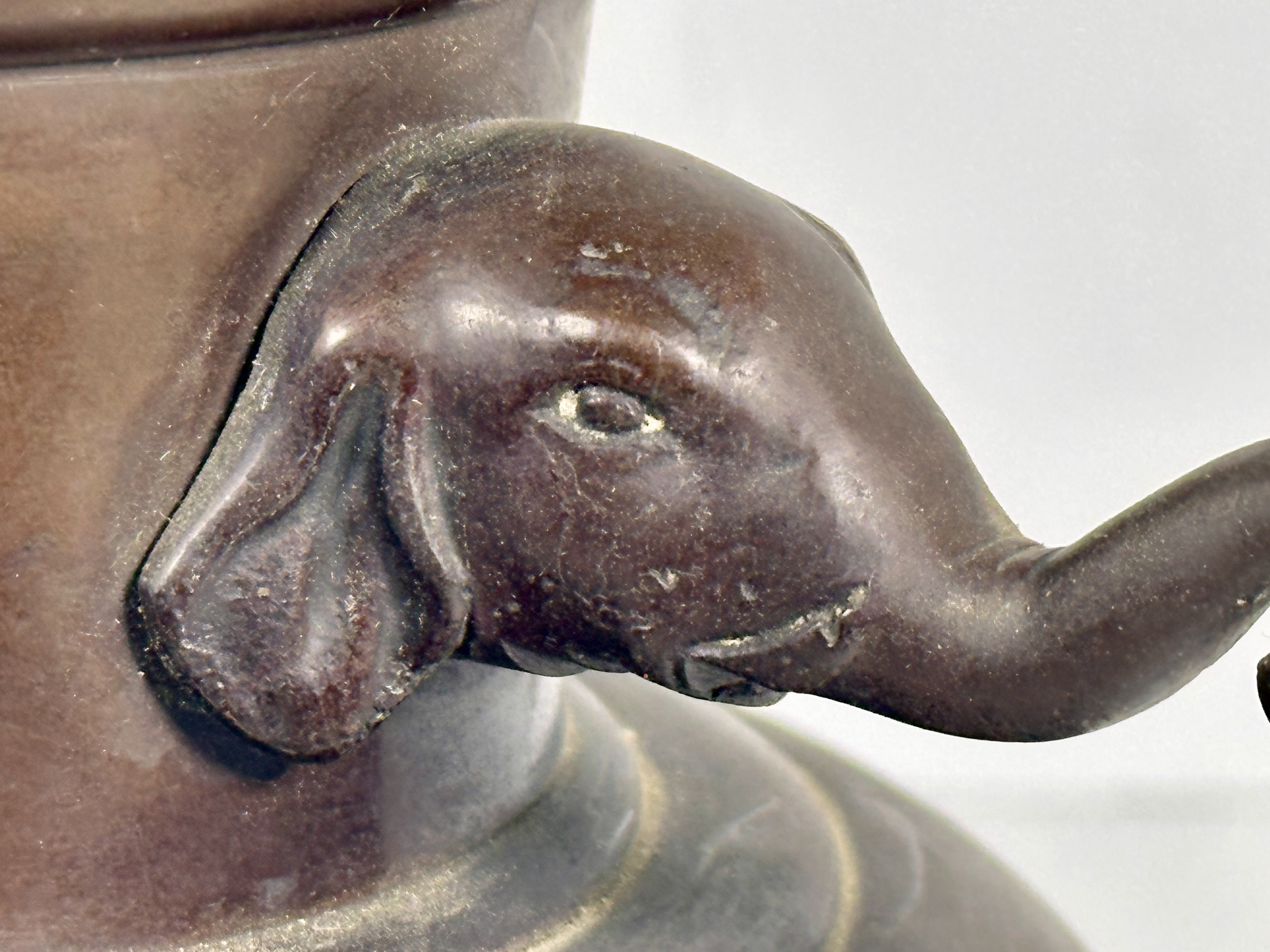 Japanese Seizan Bronze Elephant Censer - Image 6
