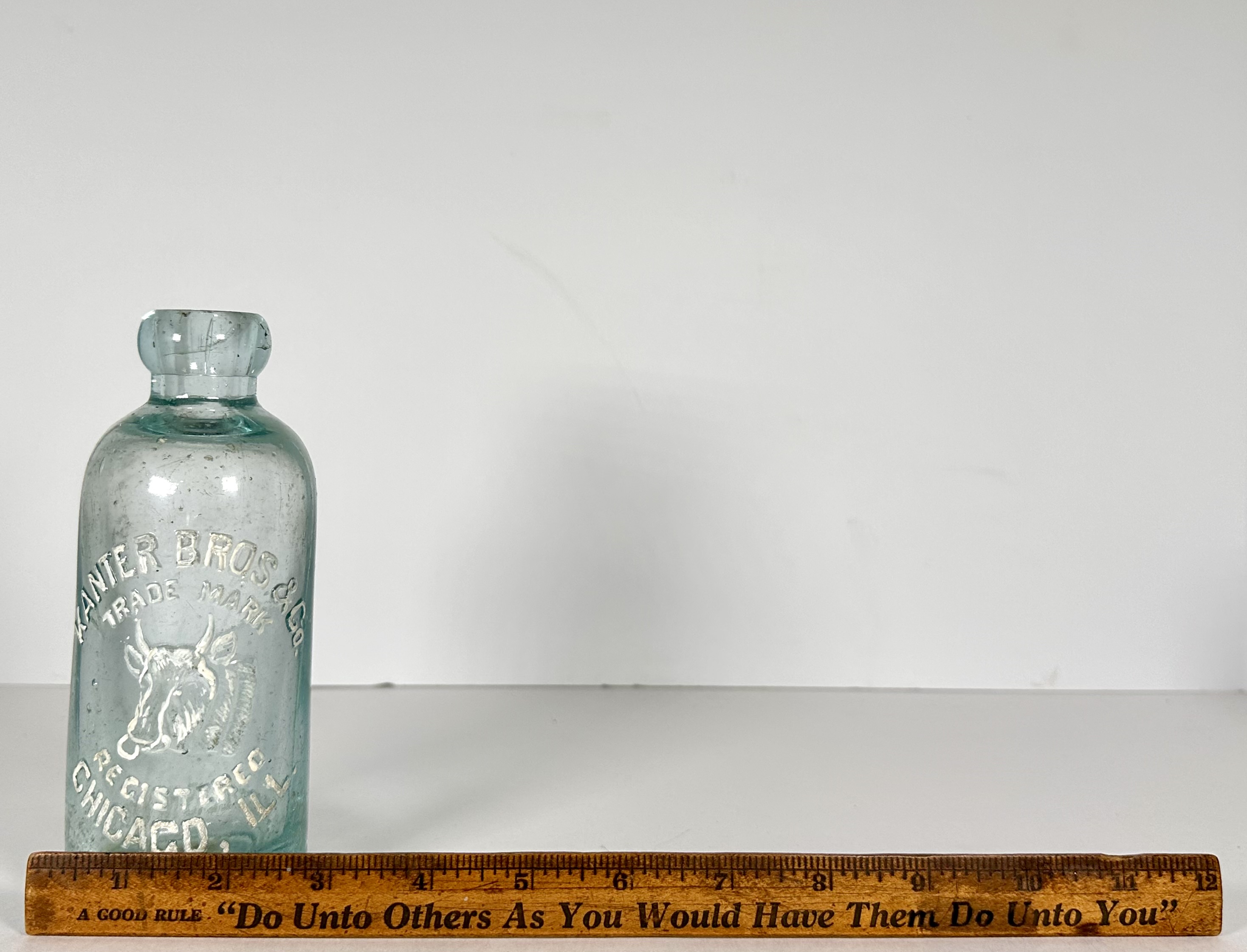 Hutchinson Blob Top Kanter Bros & Co. Bull's Head Soda Bottle - Image 18