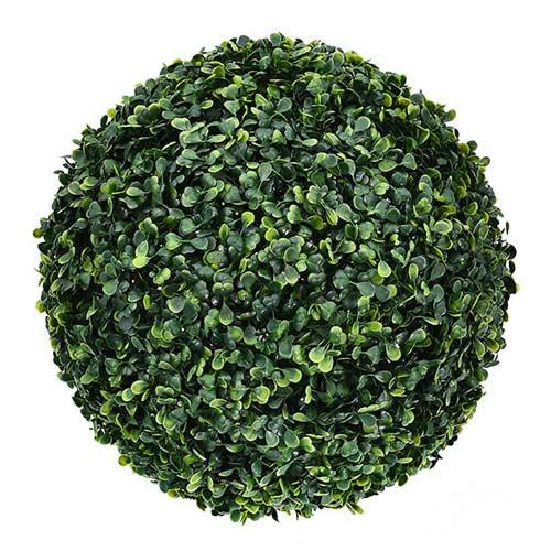 Artificial Plant Topiary Ball Faux Boxwood Decorative Ball Green Dia. 28cm (11")