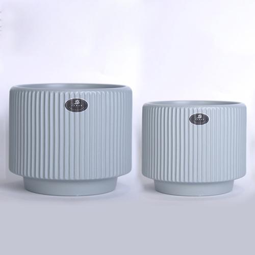Ceramic Plant Pot 2PK ??30x20cm & ??25x18cm (11.8"x7.9" & 10"x7.1") Light Blue