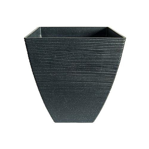 Plastic Planter Flower Pot Square Black Top 29.5cm (11.6") Height 32.5cm (12.8") Bottom 14.5cm (5.7")