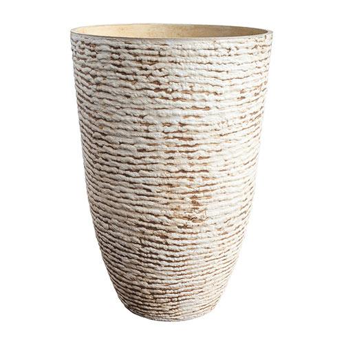 Plastic Planter Flower Pot Round Stone Top 36cm (14") Height 52.5cm (20.6") Bottom 19.5cm (7.7")