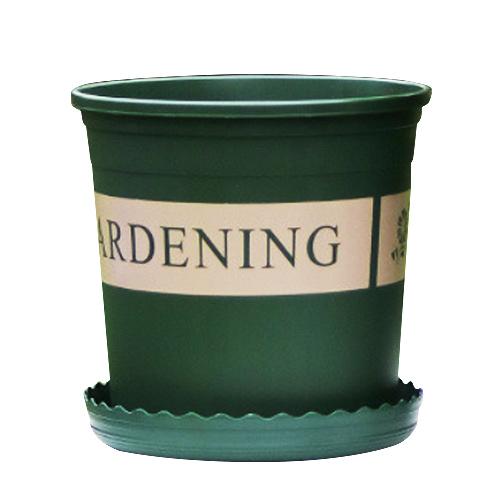Plastic Plant Pots Gardening Planter Flower Pots With Tray Round Green 28x22x31cm (11"x8.7"x12.2") 19L (5 Gallon)