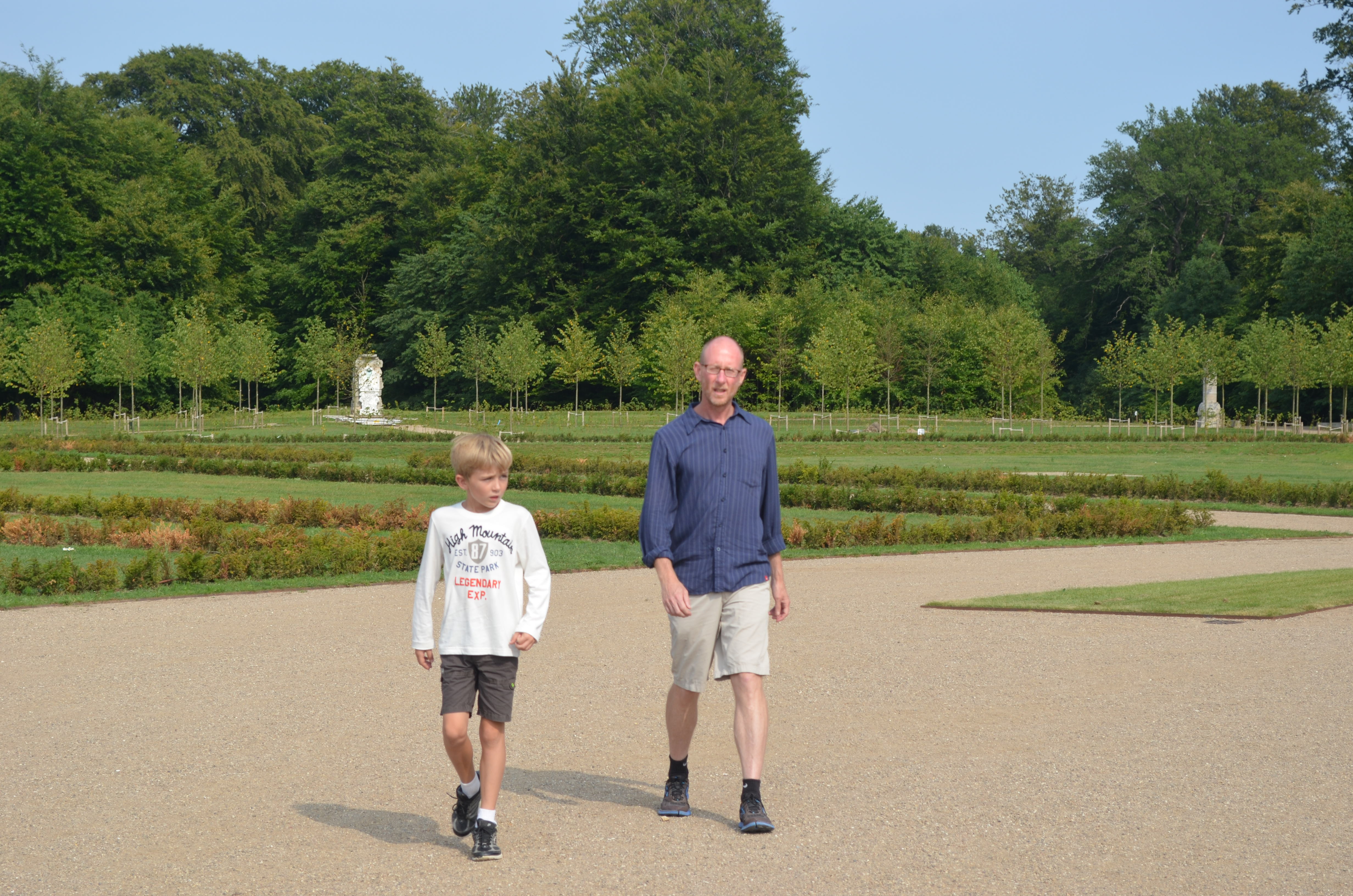Touring the grounds of the Queen's house.