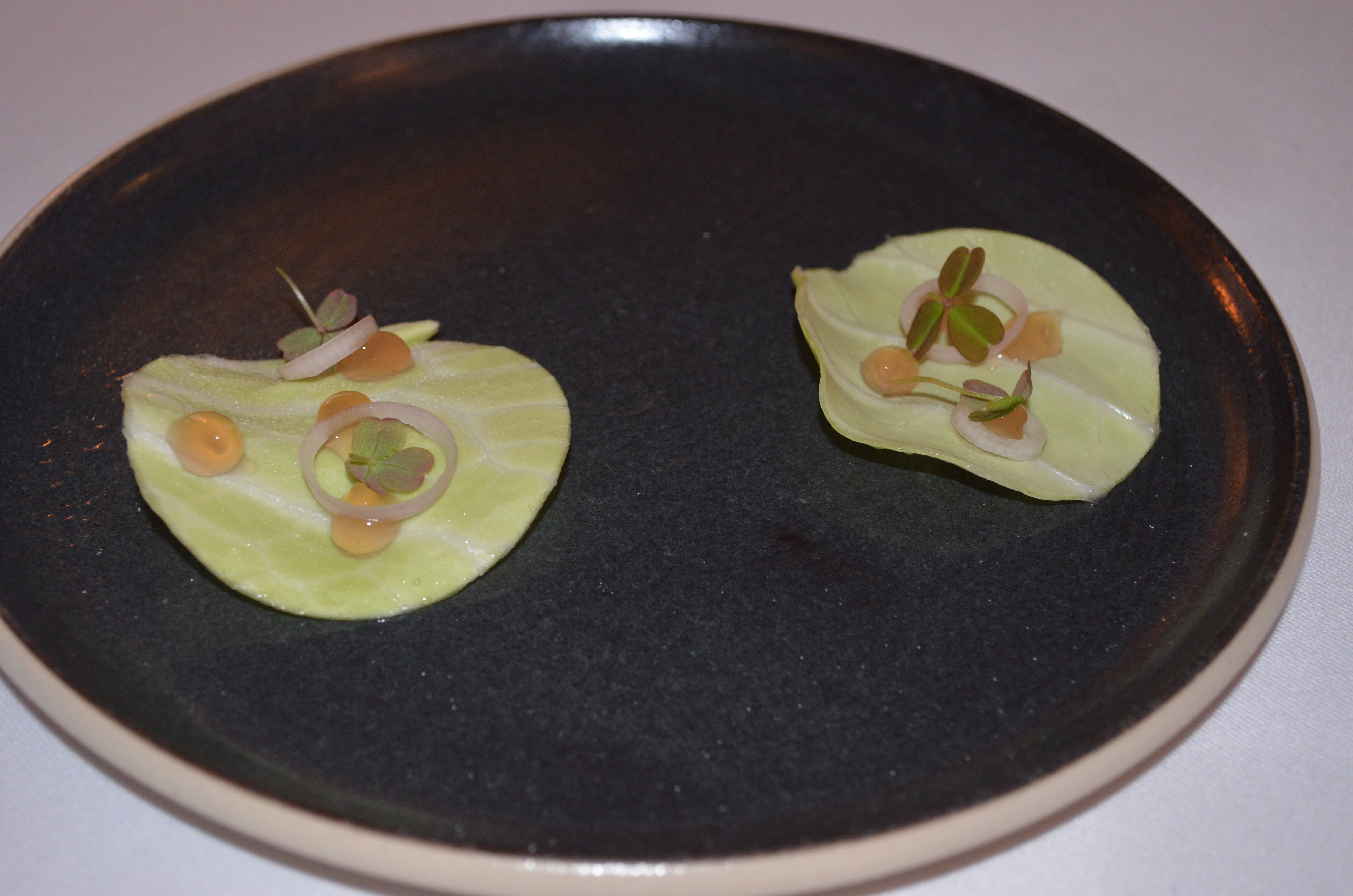 Then we started our 5 course dinner. This is our Amuse Bouche. It was delicious!.