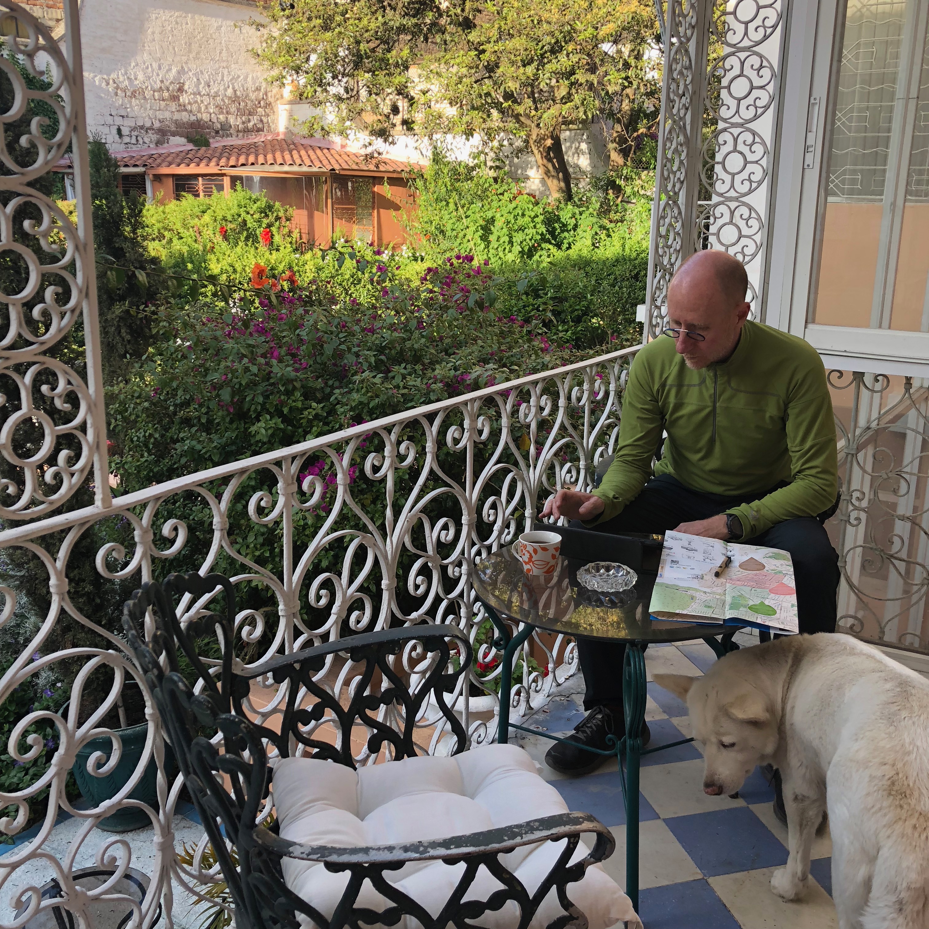 John had his coffee with Princesa on the patio.