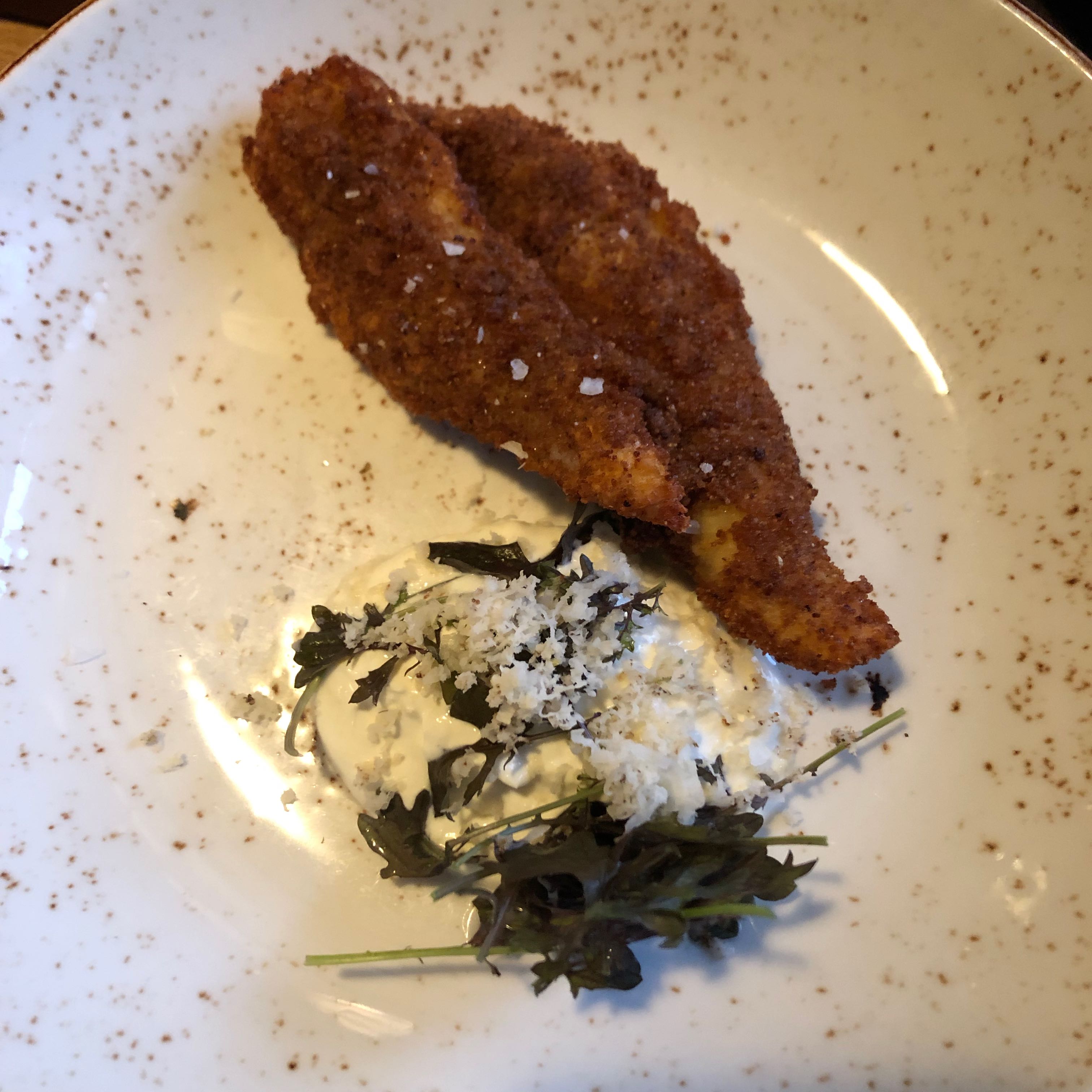 Picke perch with horseradish.