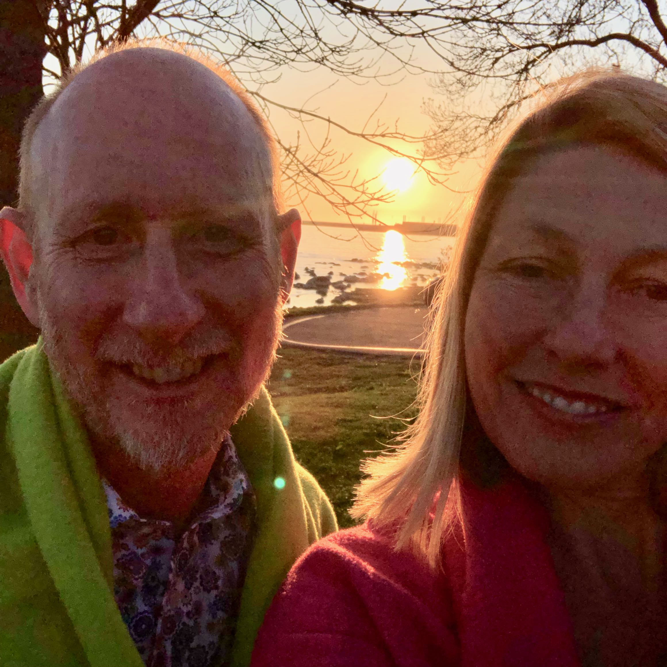 They took a break for sunset.