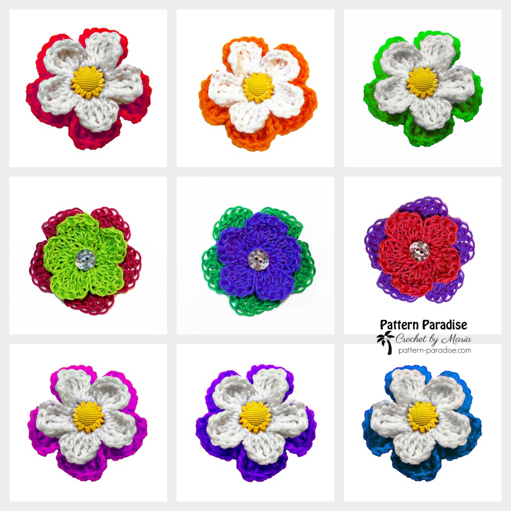 Free Crochet Pattern: Sunny Daisy Flowers - Pattern Paradise