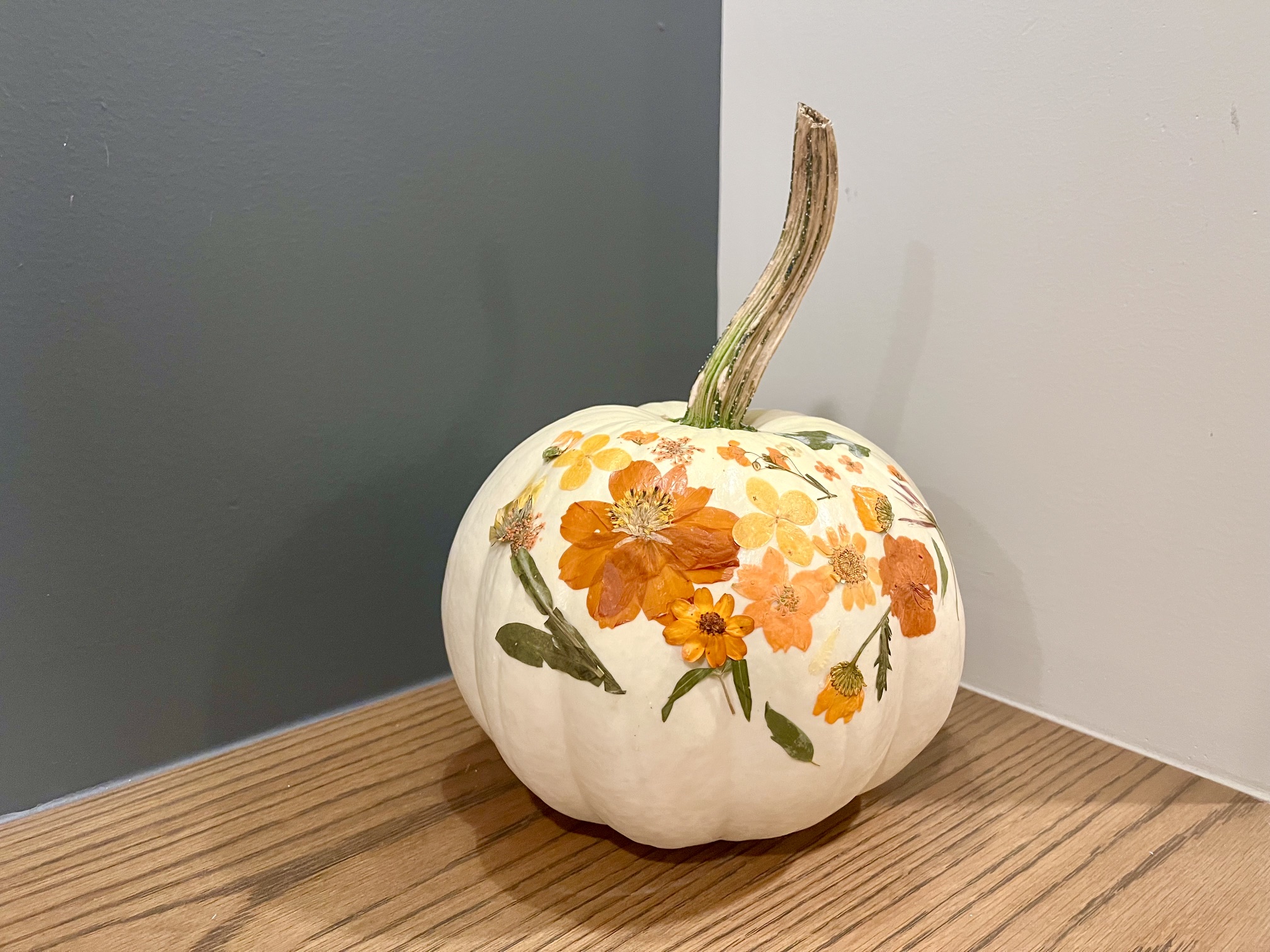 How to Decoupage Pumpkins with Dried Flowers