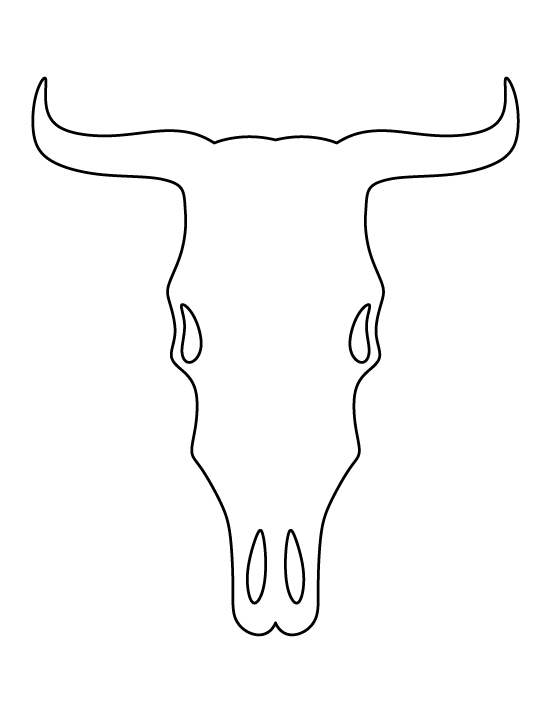 printable cow skull template