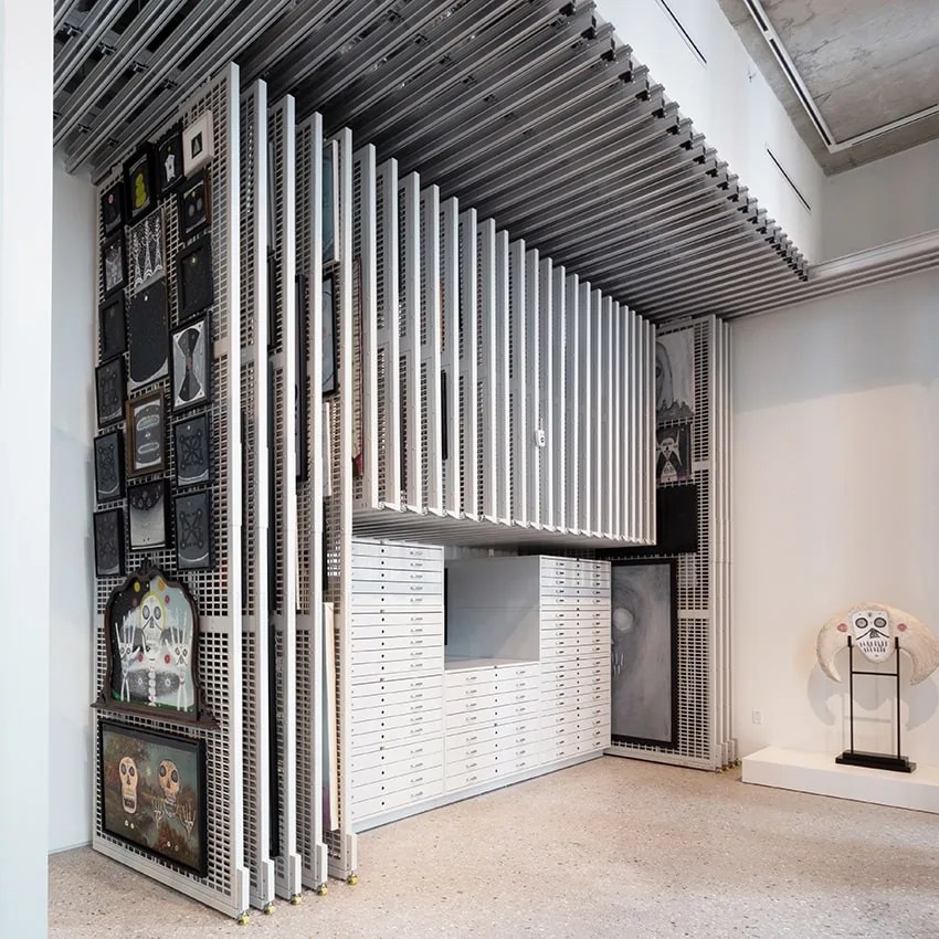 Art storage: mobile art rack system: painting storage