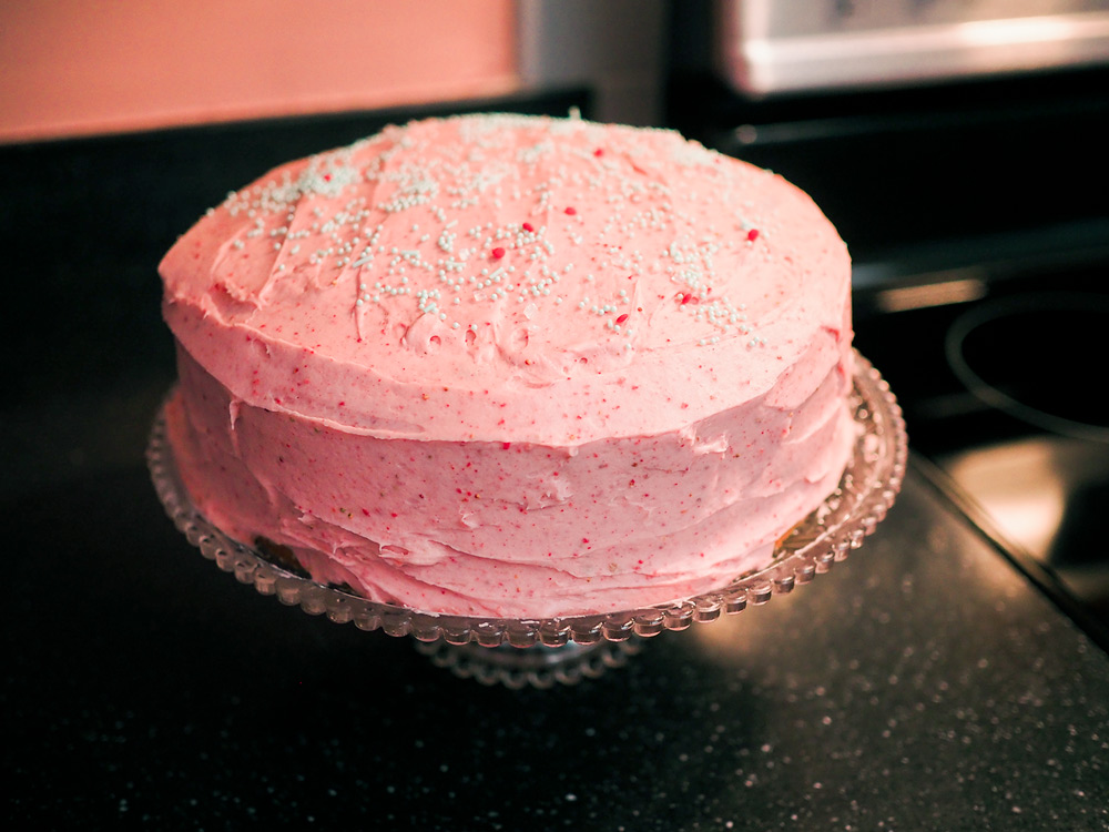 How to make strawberry box cake better