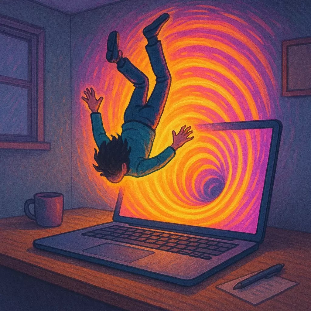 ADHD and AI rabbit holes visual metaphor of distraction