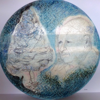 Gus - 2010 - Mixed Media collage on wood panel - 15"