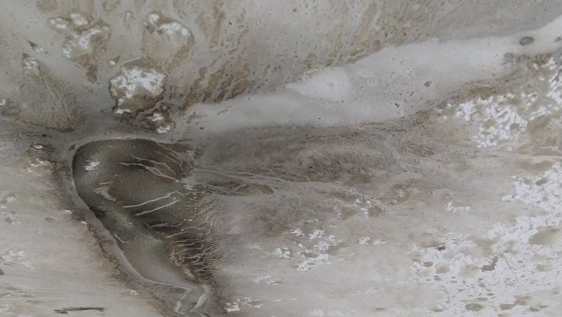 serie lost sea, Waddenklei, afgewerkte olie op papier, detail